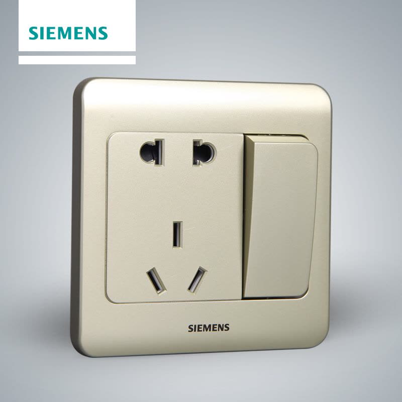 西门子(SIEMENS)开关插座 远景金棕系列10A一开五孔5UB01081CC133图片