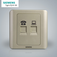 西门子(SIEMENS)开关插座 远景金棕系列电脑+电话插座5TG01251CC133