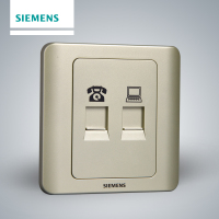 西门子(SIEMENS)开关插座 远景金棕系列电脑+电话插座5TG01251CC133