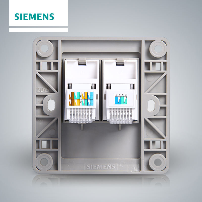 西门子(SIEMENS)开关插座 远景金棕系列电脑+电话插座5TG01251CC133