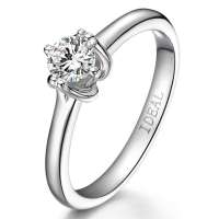 爱迪尔珠宝 IDEAL 18K金钻石戒指 39分 女戒(舒适爱系列) 优雅