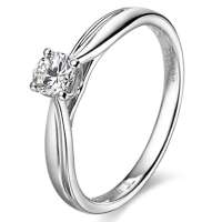 爱迪尔珠宝 IDEAL 18K金钻石戒指 27分 女戒(舒适爱系列) 拥爱