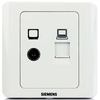 西门子远景雅白色二位电脑/电视插座5TG01161CC1