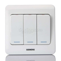 西门子远景雅白色三开单控荧光开关5TA01181CC1