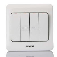 西门子远景雅白色四开单控开关面板5TA02411CC1
