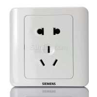 西门子开关插座 远景雅白色 10A五孔插座面板 暗装86型 5UB01061CC1