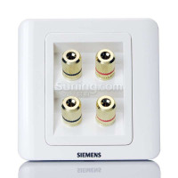 西门子远景雅白色四接线柱音响插座5TG01181CC1