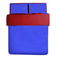 凯诗风尚素色床品四件套（湛蓝酒红）