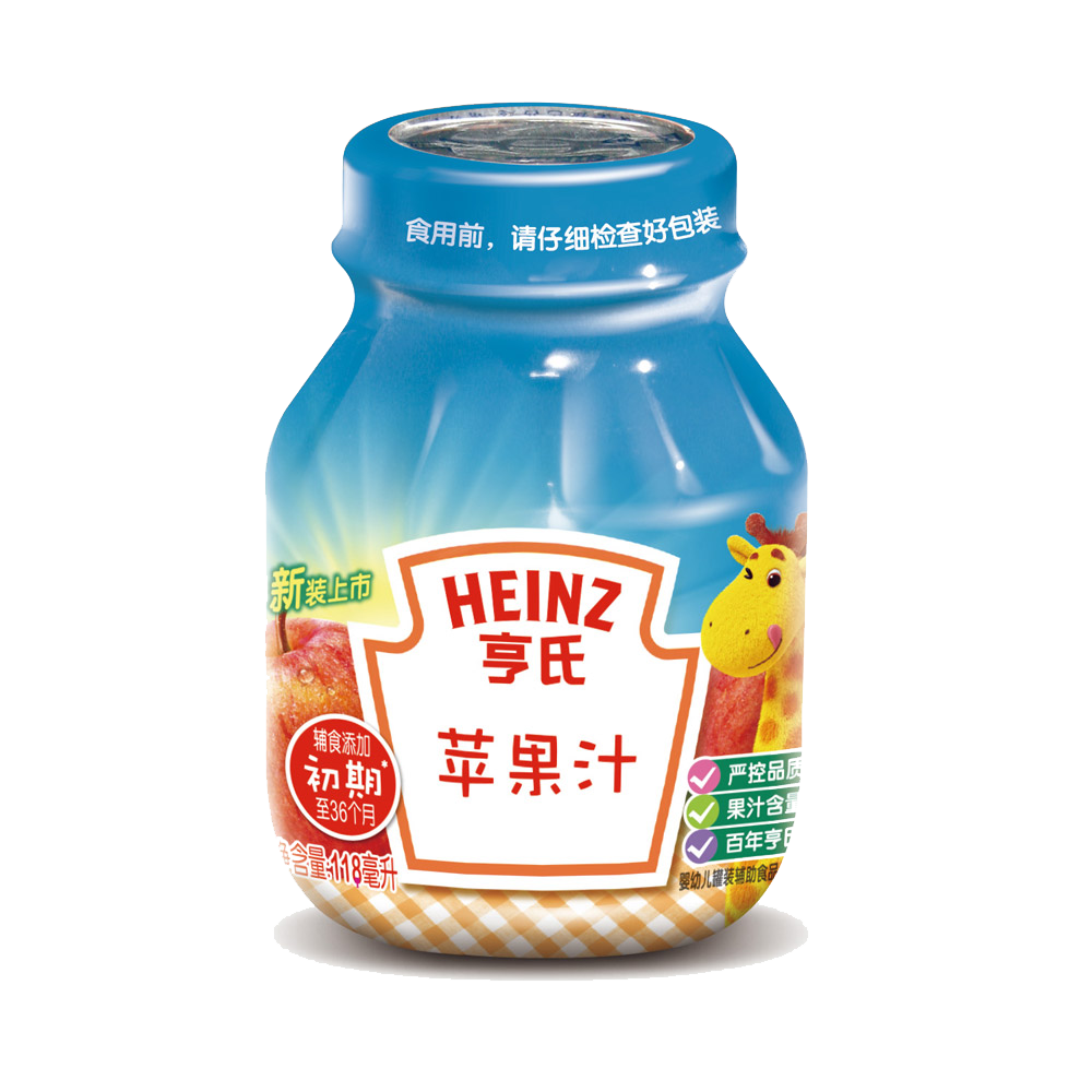 亨氏苹果汁118ml/瓶 宝宝辅食高清大图