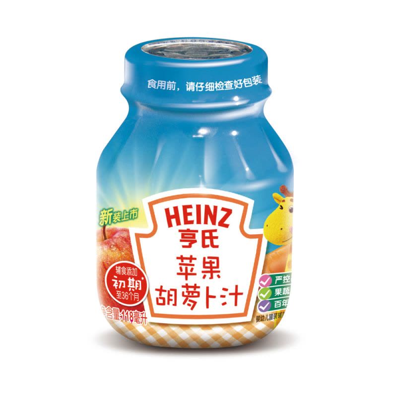 亨氏苹果胡萝卜汁118ml/瓶图片