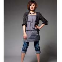 添香防辐射孕妇装防辐射服抽褶裙60264麻灰XL