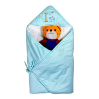 睡王小鹿小象去郊游精梳棉蓝色包巾