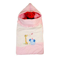 睡王小鹿小象去郊游精梳棉粉色抱被