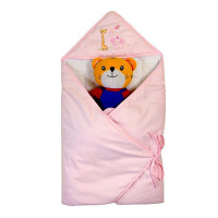 睡王小鹿小象去郊游精梳棉粉色包巾