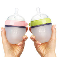 COMOTOMO硅胶奶瓶(150ml双包装,粉色、绿色各一个)