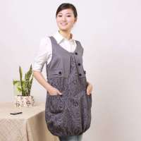 爱家甜美桃心镶水钻防辐射孕妇服X8麻灰XL