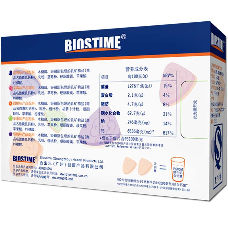 [苏宁红孩子]合生元儿童微囊乳钙咀嚼片(水果味)高清大图