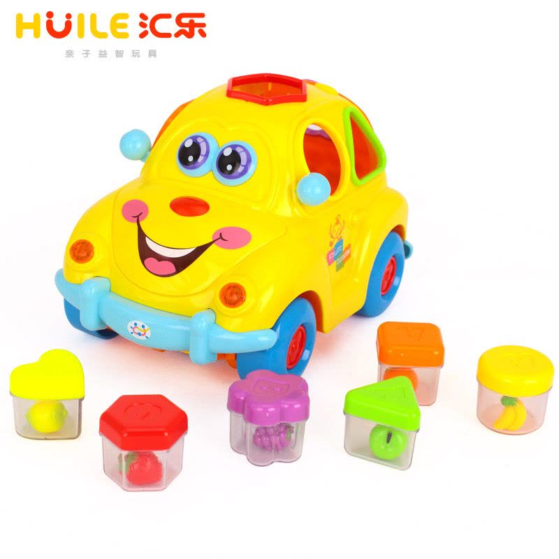 汇乐玩具(HUILE TOYS)智趣水果车 516 仿真电动音乐万向幼儿益智积木形状认知玩具图片