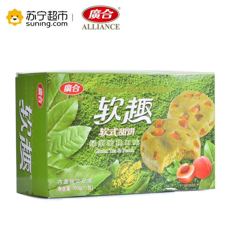 广合 软趣 软式甜饼(绿茶蜜桃口味)165g/盒 11包
