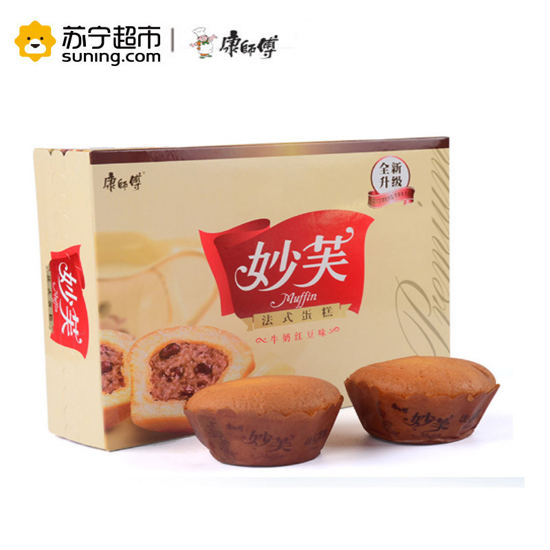 康师傅 妙芙 法式蛋糕 牛奶红豆味200g/盒