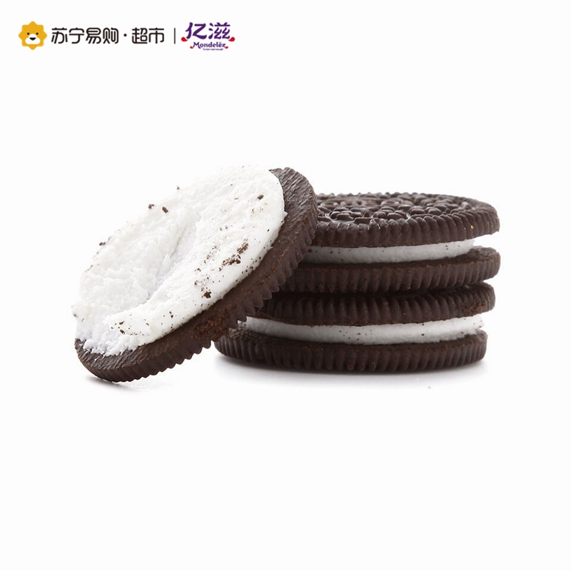 奥利奥 冰淇淋夹心饼干(香草味)318g/盒(家庭装)高清大图