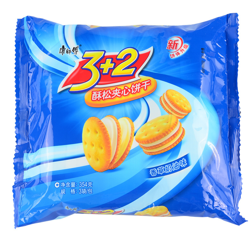 康师傅3+2酥松夹心香草奶油味354G