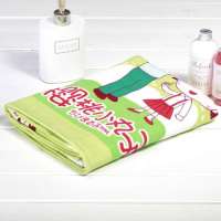 日本内野樱桃小丸子全家福纱布浴巾-绿色