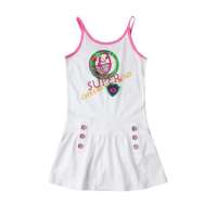 派克兰帝女童连衣吊带裙LHWD35407-1白色160