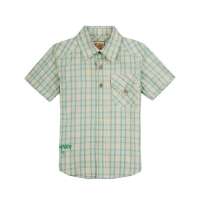加菲猫男童梭织短袖衬衣GRCE035301绿格160