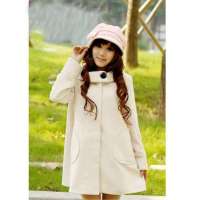 LOVESMAMA绵羊绒孕妇冬装大衣86068白色M