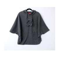 LOVESMAMA新款秋冬韩版孕妇蝴蝶结外套/斗篷96563深灰M