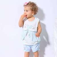 小富兰克女宝宝格林小兔纯棉拼接短袖套裙0141/黄色/90