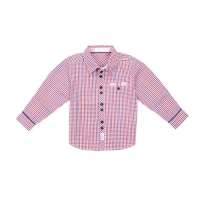 皇家宝贝男童长袖格子衬衫322210023枣红/90