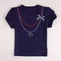 皇家宝贝女童时钟短袖T恤322120153藏青/90