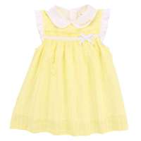 皇家宝贝女童提花翻领连衣裙322920115淡黄/80