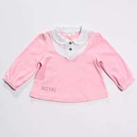 皇家宝贝 新品女童T恤翻领衬衫式上衣312130007 桃红/90