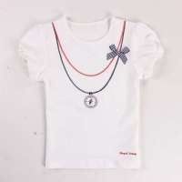 皇家宝贝女童时钟短袖T恤322120153乳白/90