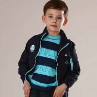 童壹库夏季复古经典锦纶男童夹克KJCD35101海军兰110