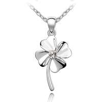 [diya]绝美水晶项链-单钻幸福四叶 SX103501 白色