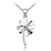 [diya]绝美水晶项链-单钻幸福四叶 SX103503 紫色