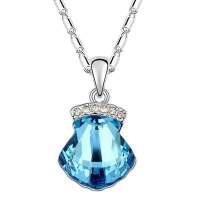 【diya】绝美水晶项链--仙贝情（海蓝）SX1117