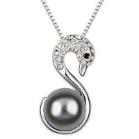 【diya】时尚OL珍珠项链--魅惑天鹅（深灰）SX1119