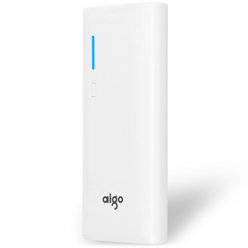 爱国者(aigo) 移动电源K112 10000毫安 双USB输出 LED强光手电 白色