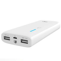 爱国者(aigo) 移动电源K112 10000毫安 双USB输出 LED强光手电 白色