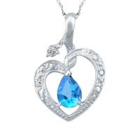 Fedora斐达罗 天然蓝黄玉宝石项链 天然托帕石吊坠DBHL3013