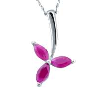 Fedora斐达罗 天然红宝石吊坠 简约女款宝石项链DBHB2031