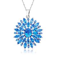 Fedora斐达罗 天然托帕石群镶项链 奢华欧美款DBHL1037