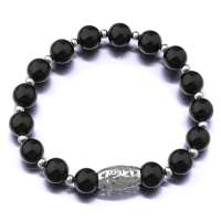 天然黑玛瑙手链 情侣款男款 时尚玛瑙饰品SBMN416001