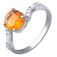 天然黄水晶戒指 时尚节约女款戒指JBHS101