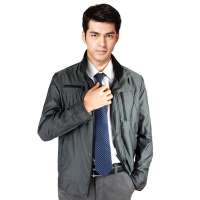 HODO红豆男装单夹克商务休闲罗纹立领帅气夹克外套HDZJSL303(G17绿格180/96A)